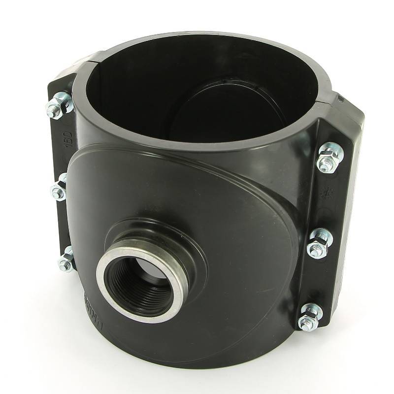 Седловая врезка Unidelta 160х1 1/4 4 болта для труб ПНД 1026160005