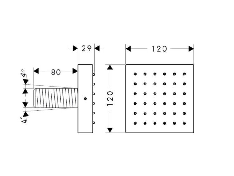 Модуль для душа AXOR ShowerSolutions 120x120 мм цвет шлифованное золото 28491990