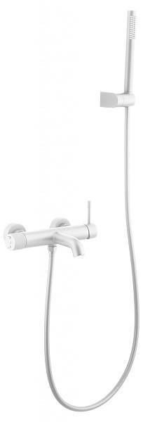 Смеситель для ванны Boheme Uno настенный с душем белый матовый 463-MW