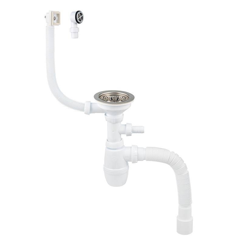 Сифон для мойки Wirquin Эконом 1 1/2 x 40 мм с переливом чашка 114 мм 30987109