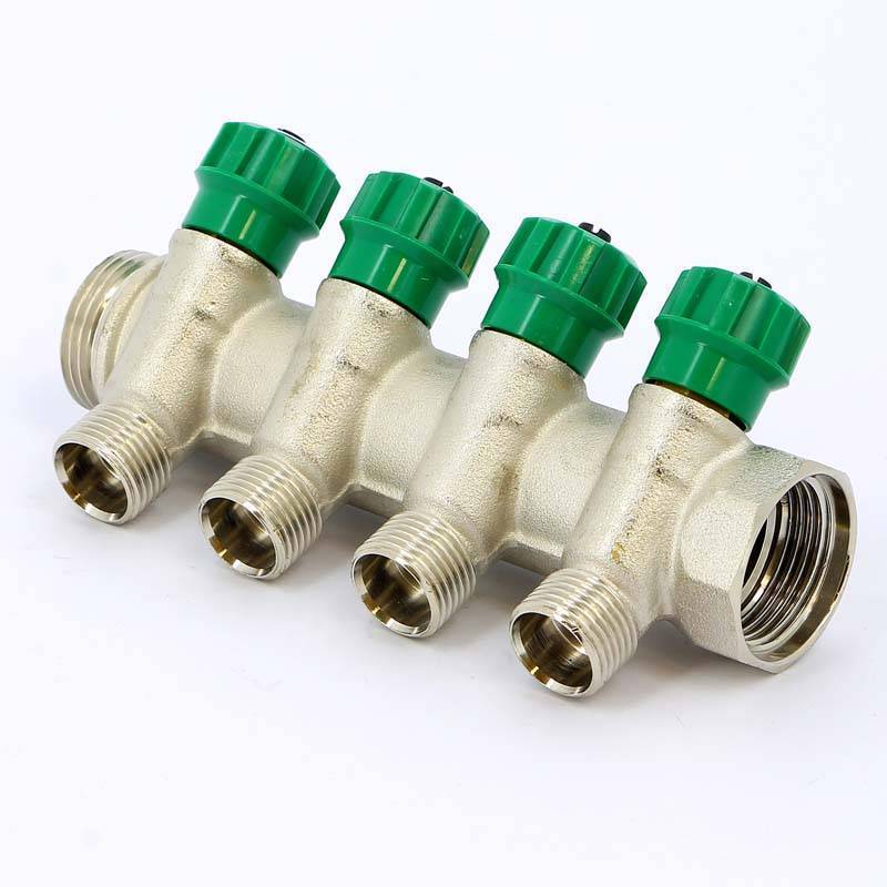 Коллектор никелированный Tiemme 1840 1 НВ 4 выхода 1/2 Н 36 мм 1840004