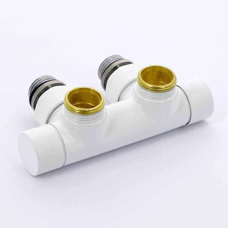 Узел ручной угловой Carlo Poletti с запорным клапаном без байпаса белый V48100EESB