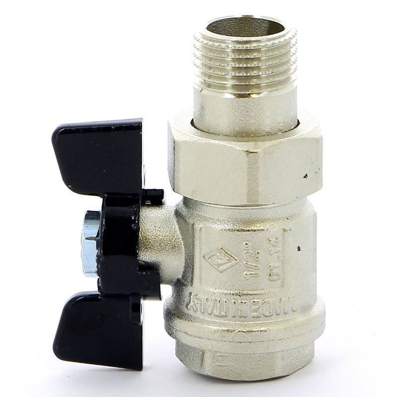 Кран шаровой Bugatti New Jersey 1/2 НВ с разъемным соединением бабочка 09220004