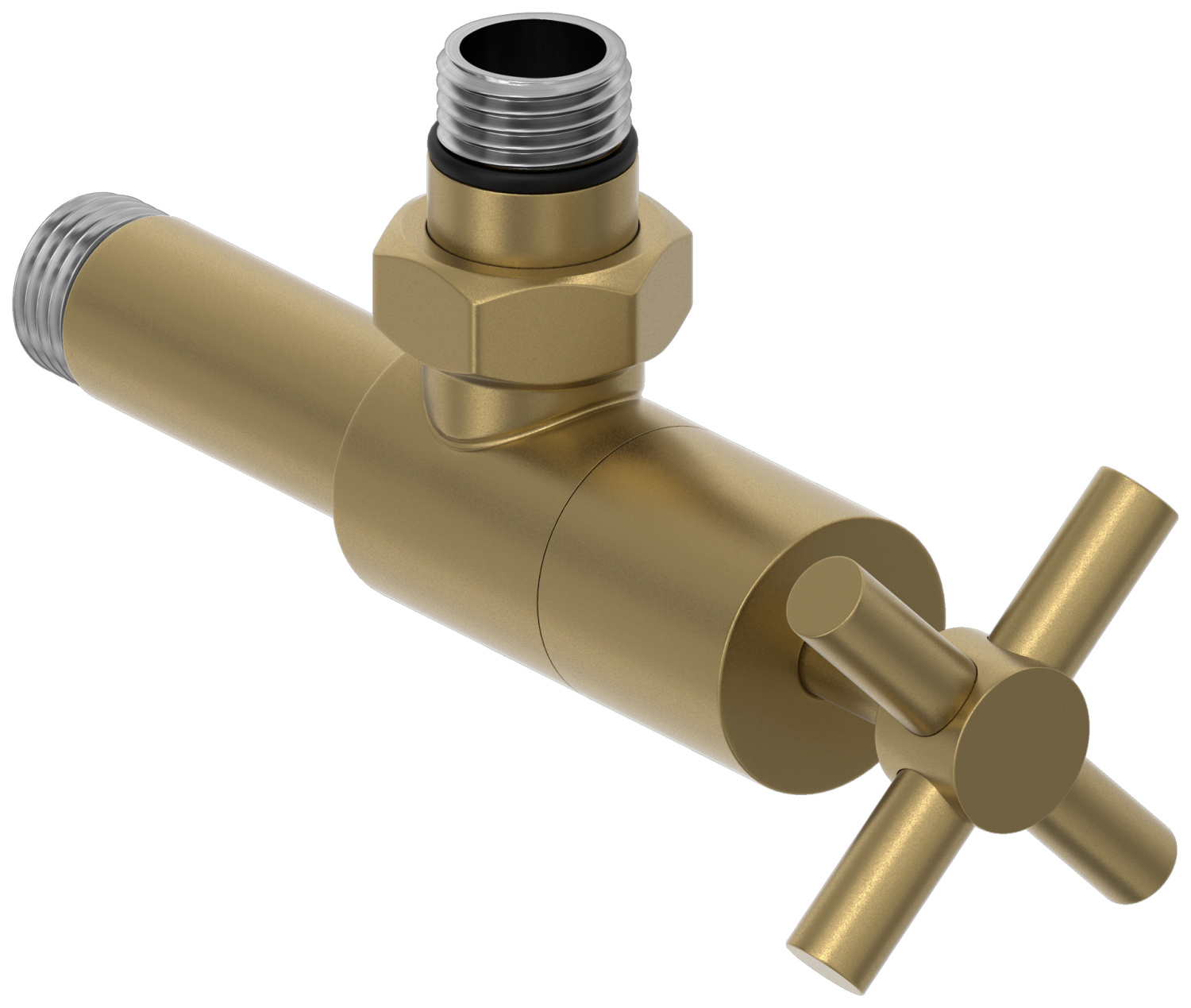 Вентиль регулирующий угловой Сунержа Крест G 1/2 x G 1/2 золотой шёлк матовый 32-1408-1212