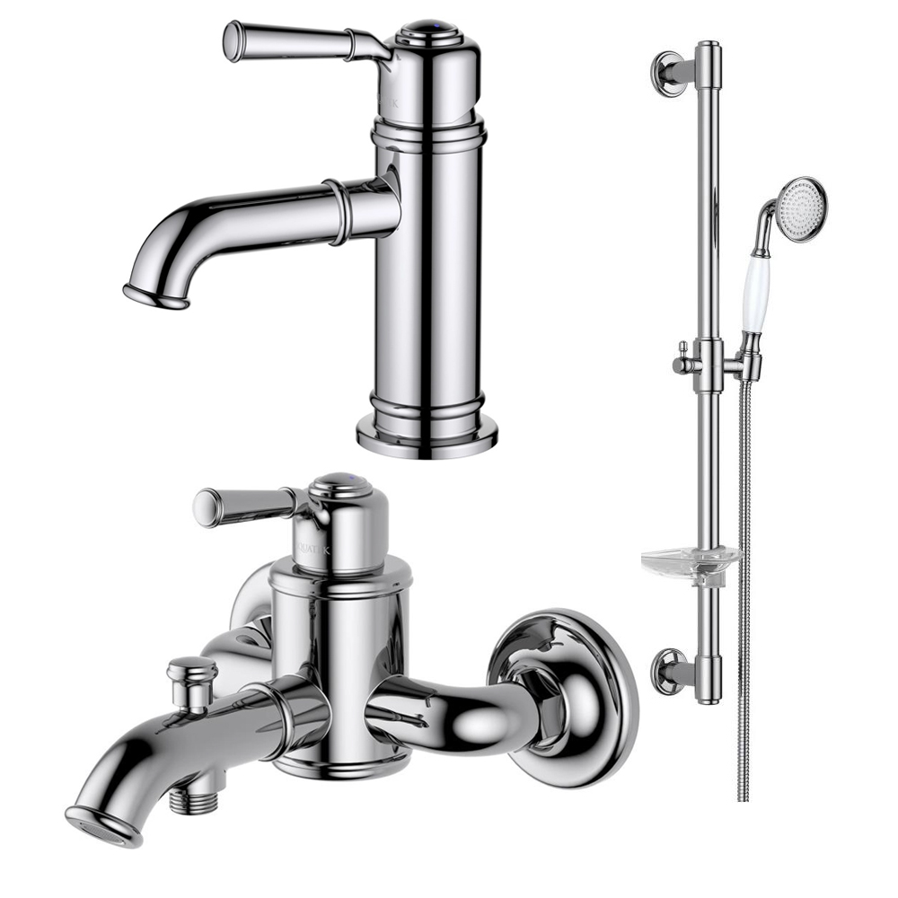 Набор смесителей 3 в 1 Aquanet Классик AQ1510CR/AQ1540CR/AQ2020CR AQ1530CR