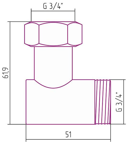 Уголок переходной Стилье G 3/4 HP - G 3/4 НГ 02002-3434