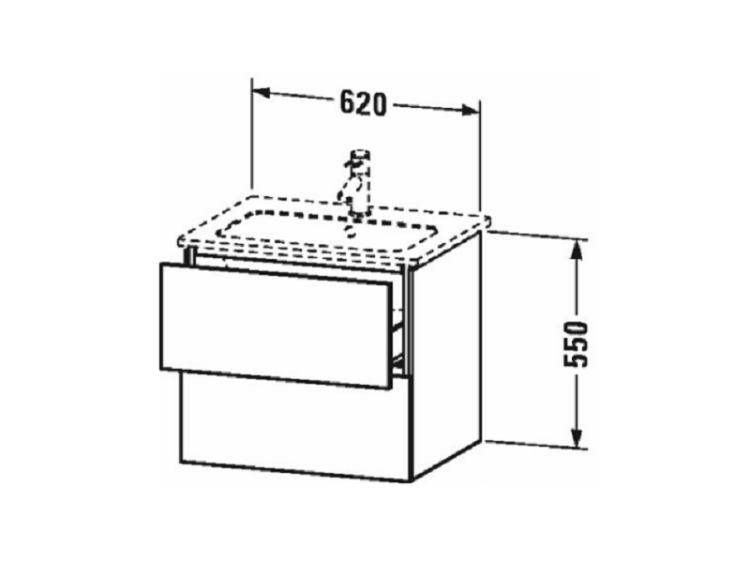 Тумба под раковину Duravit L-Cube 620x481x550 мм подвесная орех натуральный LC624007979