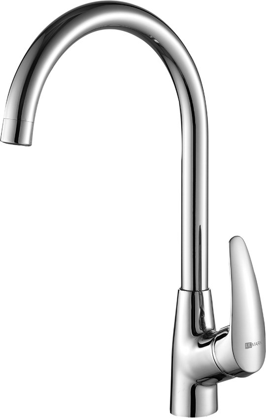 Смеситель для кухни Lemark Linara с высоким поворотным изливом хром LM0405C