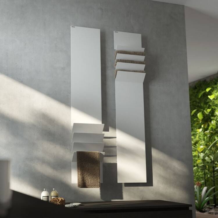 Полотенцесушитель электрический Antrax IT Flaps B 350x2010 мм Schuko белый матовый ECFPB201001TBCOR