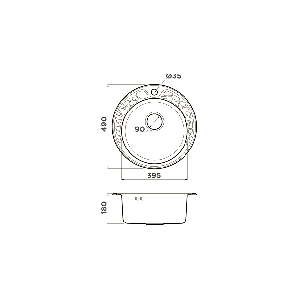 Кухонная мойка Omoikiri Tovada 49-IN нержавеющая сталь 49x49 см 4993006