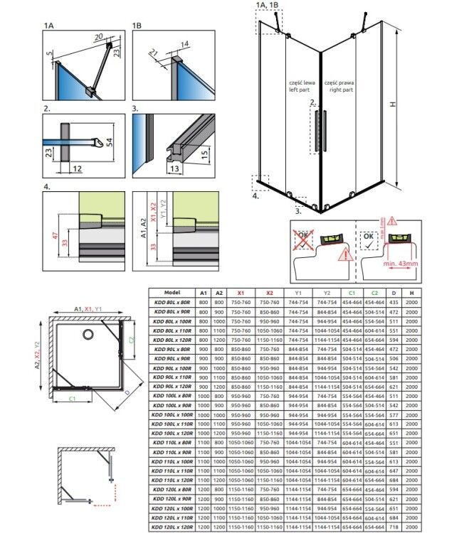 Душевая дверь Radaway Furo KDD 1200x2000 мм правая, GunMetal шлифованный, стекло прозрачное 101051209201R