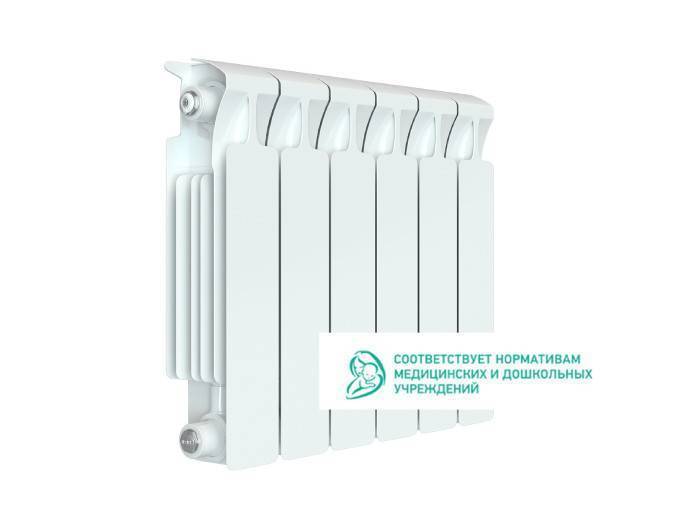Радиатор биметаллический RIFAR Monolit 350 6 секций боковое подключение Белый 11596