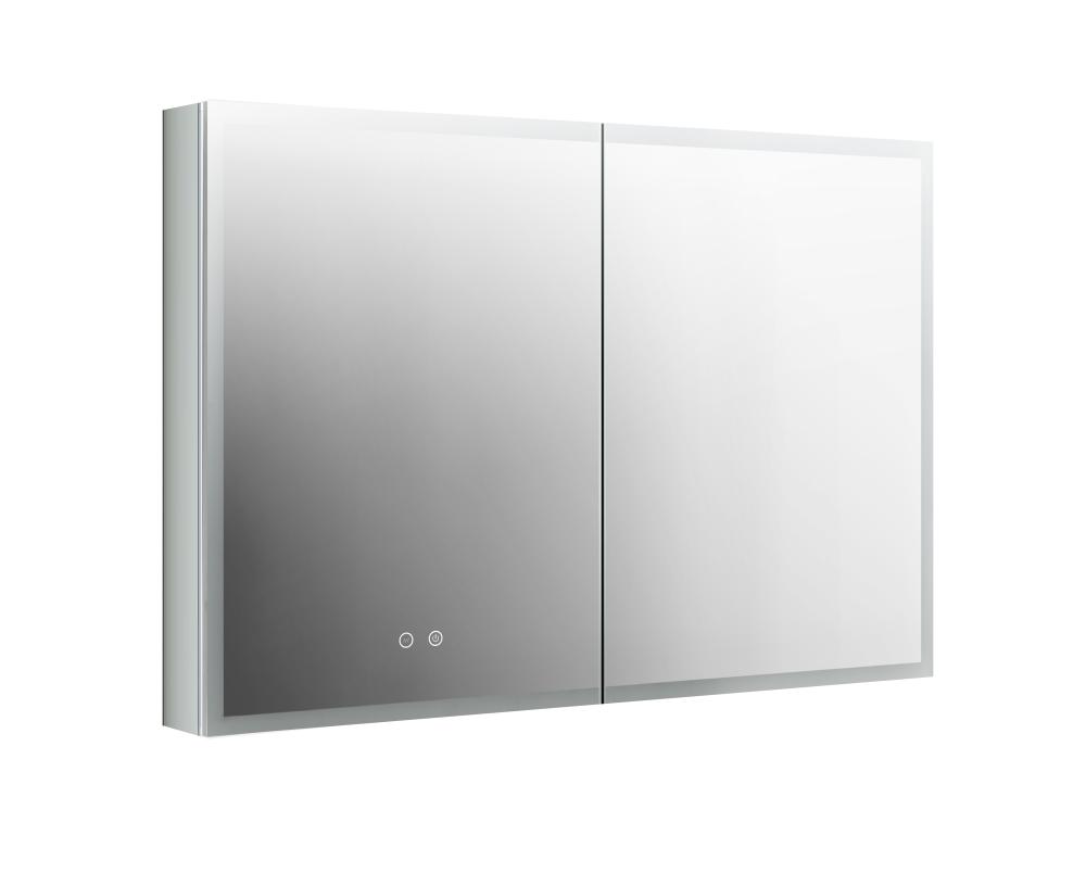 Зеркальный шкаф AQUATON 1000x700x133 мм алюминиевый с подсветкой антизапотевание петли Blum AQ7103B-MLC