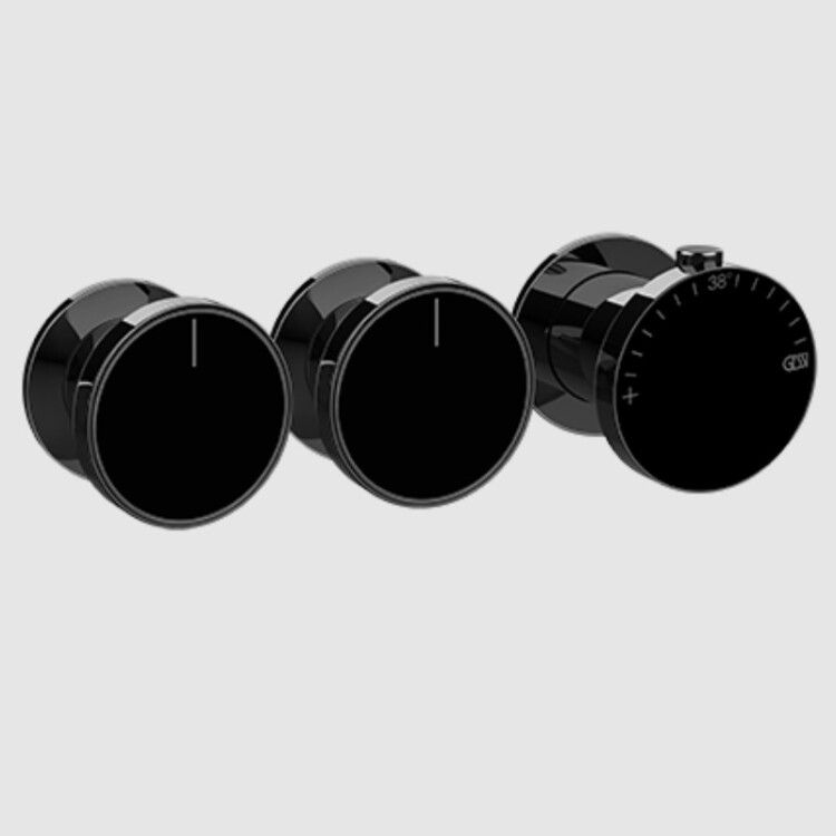 Смеситель для душа Gessi Origini на 2 потребителя термостатический встраиваемый Black Metal PVD 66334#706