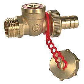 Кран сливной Giacomini R608 3/8 НР с заглушкой и цепочкой R608Y012