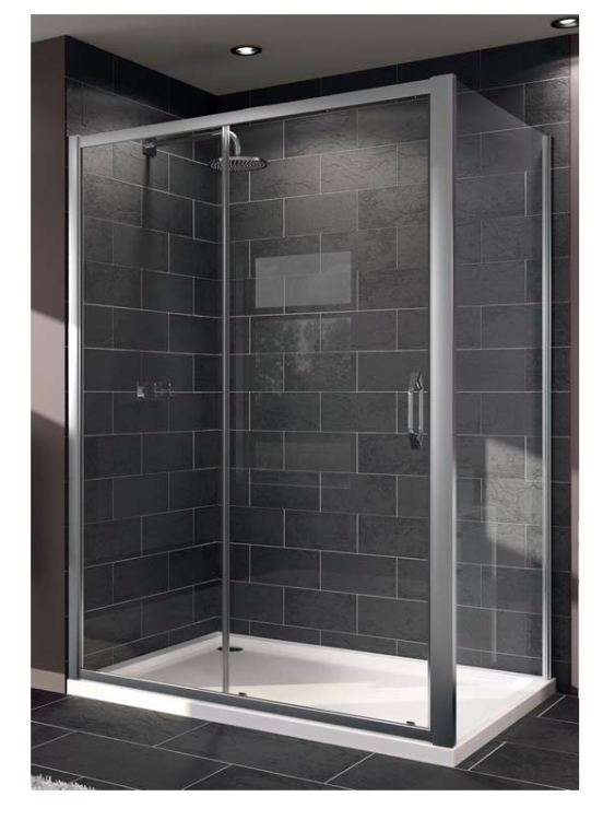 Боковая стенка душевого ограждения Hüppe X1 900х1900 мм серебро прозрачное стекло 140505.069.321