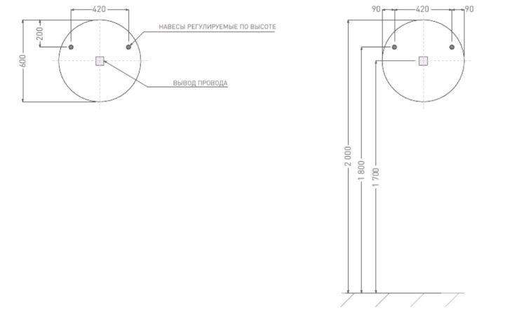 Зеркало Salini OMBRA круглое 600x600x25 мм с подсветкой и антизапотеванием 27M0360BH