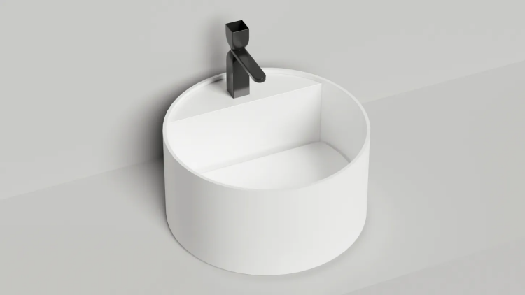 Раковина накладная Salini Armonia Round Top 02 450x450x250 мм одно отверстие под смеситель цвет RAL 5003/белый глянцевый 130412TGNRAL50031fori