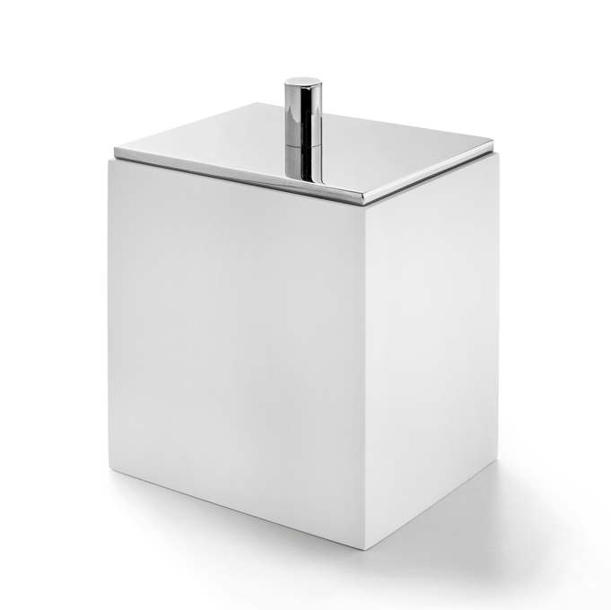 Контейнер 3SC BeMood с крышкой 100х80х125 мм белый/матовый никель BEMW48ANX