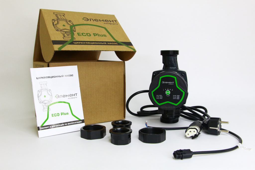 Циркуляционный насос ECO Plus 25-70 180 с комплектом гаек ECEP2570180