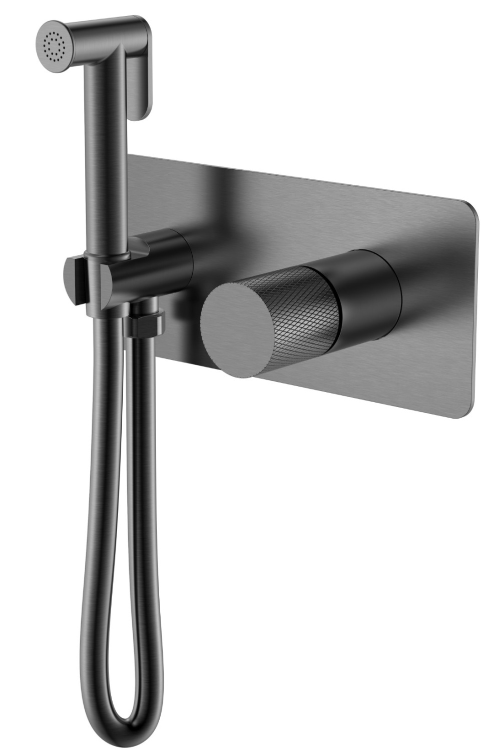 Гигиенический душ со смесителем Boheme Stick Touch встраиваемый оружейный металл 127-GM.2