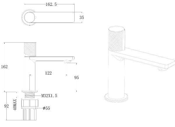 Смеситель для раковины Allen Brau Liberty черный матовый 5.33001-31