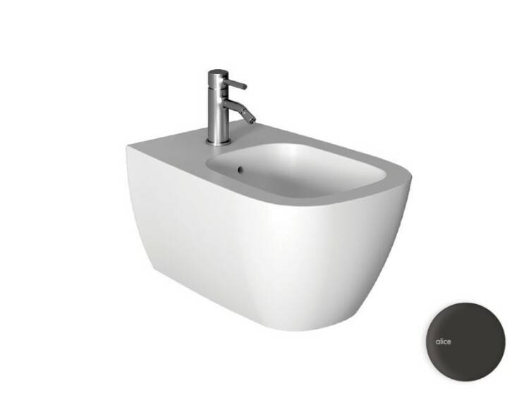 Биде подвесное Ceramica Alice Wunder 530x360x285 мм черный матовый 45010108