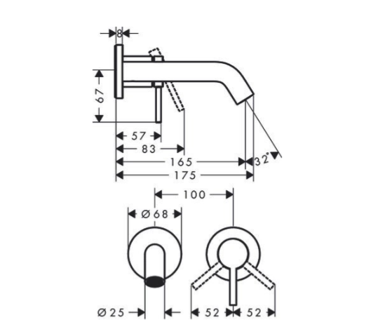 Смеситель для раковины Hansgrohe Tecturis S 150 Fine белый матовый 73350700