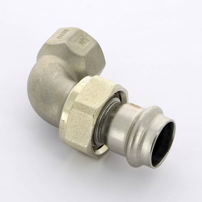 Угол разъемный пресс-В Viega Sanpress Inox 22х3/4 нержавеющая сталь 437329