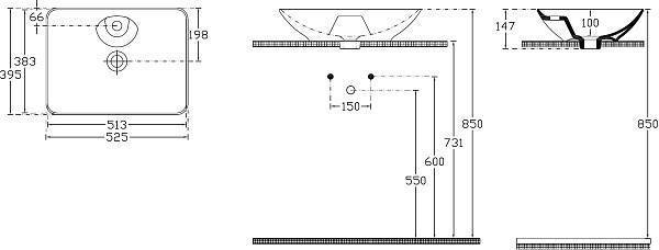 Раковина мебельная Allen Brau Fantasy 53 см белый 4.11015.20
