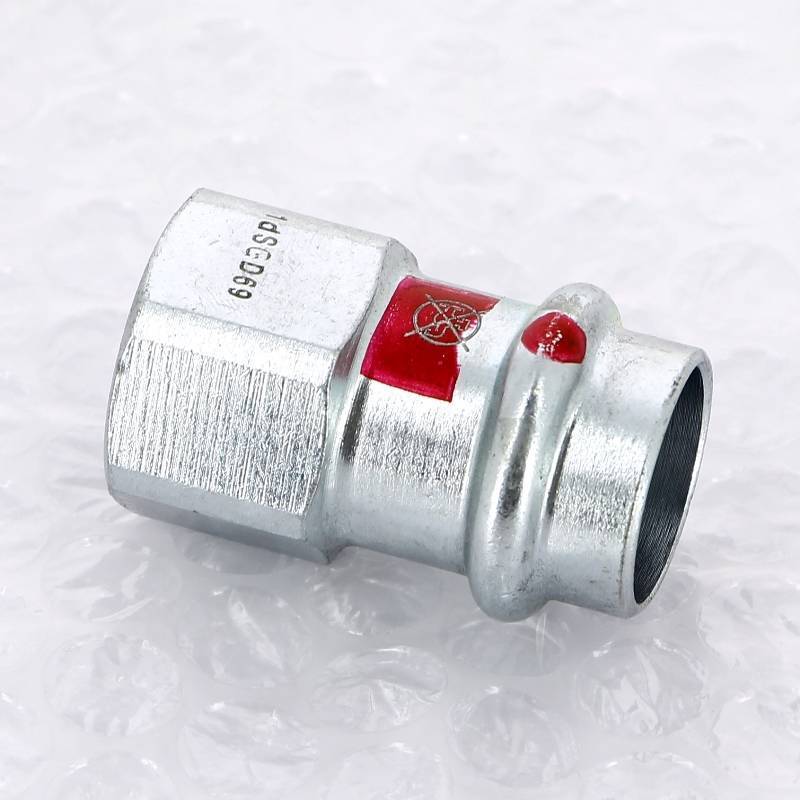 Муфта переходная пресс-В Viega Prestabo 18х1/2 оцинкованная сталь 559090