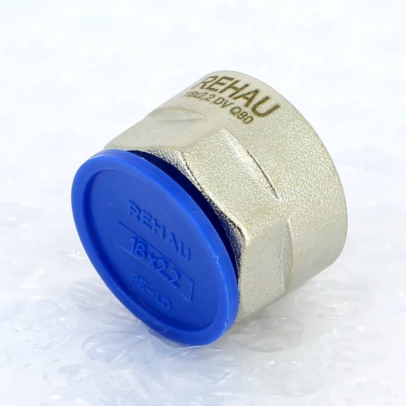 Соединитель обжимной REHAU RAUTITAN flex/pink 16x2.2 мм - 3/4 EK никелированный 266352