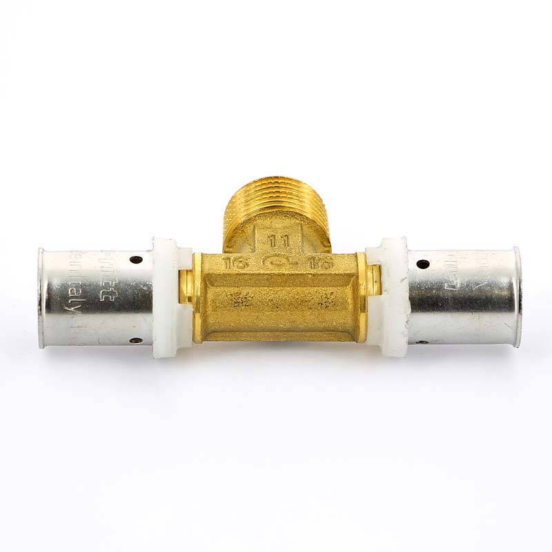 Тройник пресс с наружной резьбой Uni-Fitt 16х1/2х16 708G6260