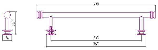 Полка для полотенцесушителя Сунержа прямая 438x89 мм золото 03-2012-0370