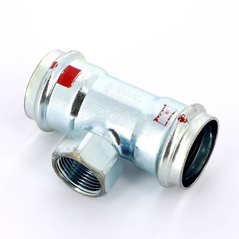 Тройник пресс-ВР оцинкованная сталь Viega Prestabo 35х3/4х35 мм 558949