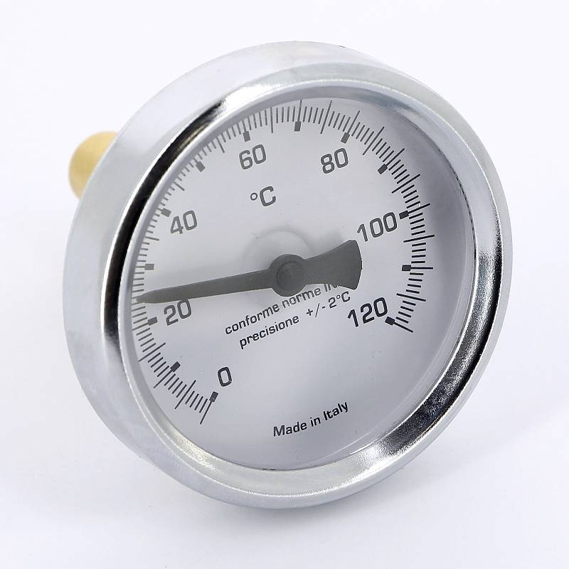 Термометр биметаллический Emmeti погружной 63 мм 0-120 °C гильза 50 мм 00610612