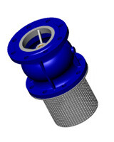 Клапан обратный осевой донный фланцевый Hogert PN16 DN50 чугун CC32410050