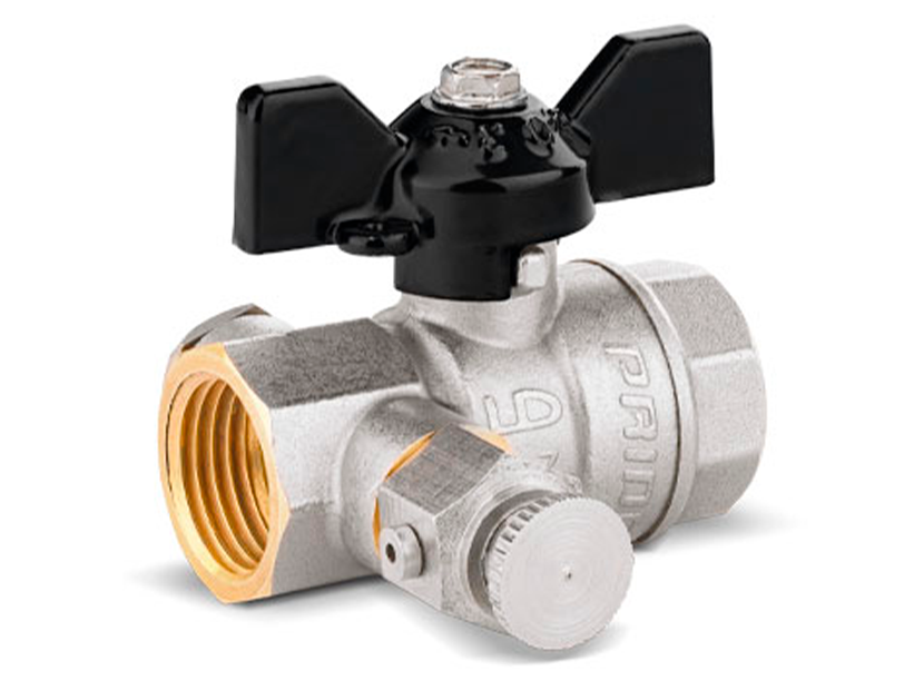 Кран шаровый с дренажем и воздухоотводчиком LD Pride ВВ бабочка 1/2 44.15.В-В.С.Б