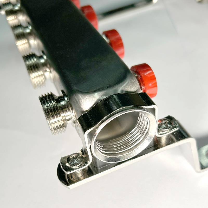 Коллекторная группа 1 x 5 выходов 3/4 STOUT с балансировочными клапанами из нержавеющей стали без концевых групп 451W4305