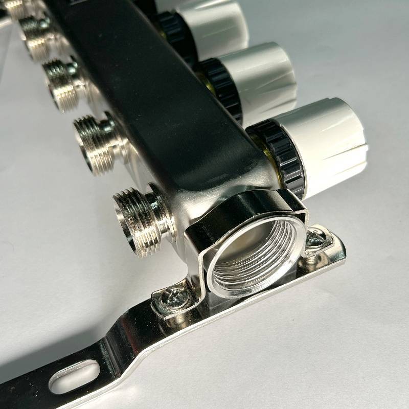 Коллекторная группа 1 x 5 выходов 3/4 STOUT с балансировочными клапанами из нержавеющей стали без концевых групп 451W4305