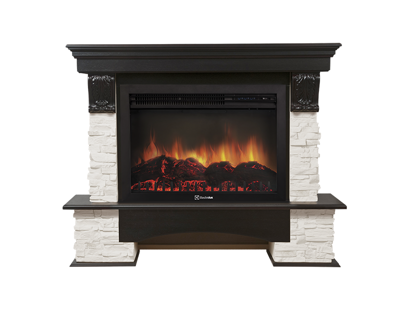 Портал для электрокамина Firelight Pietra 30S камень белый шпон венге НС-1158496