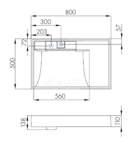 Раковина Aquaton Рейн 80 графит 1A72113KRW210