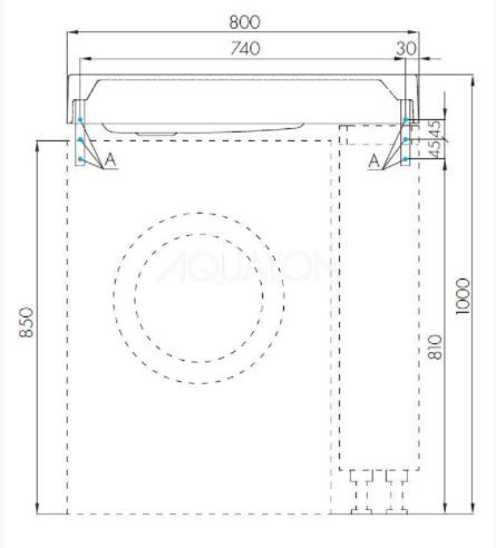 Раковина Aquaton Рейн 80 графит 1A72113KRW210