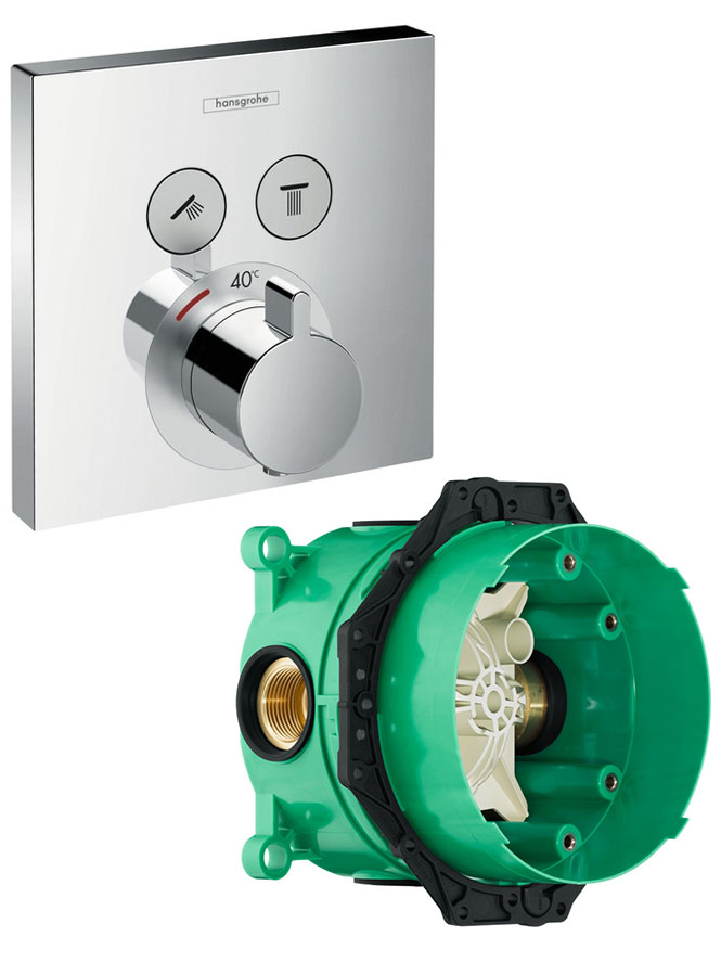Комплект термостатического смесителя для душа Hansgrohe ShowerSelect 15763000/01800180 15763000S