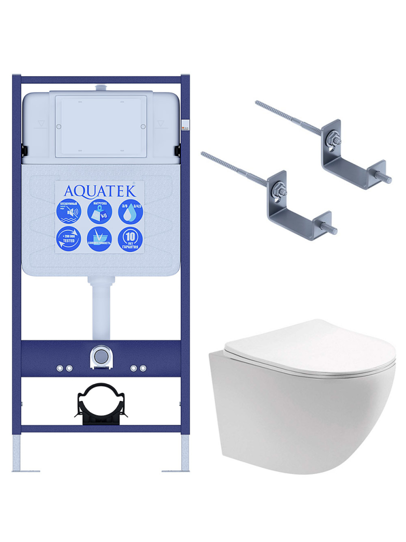 Комплект инсталляции 3 в 1 AQUATEK Европа T-17 с унитазом AQ1900T-00 без клавиши SET AQUATEK ЕВРОПА T-17-KKI2