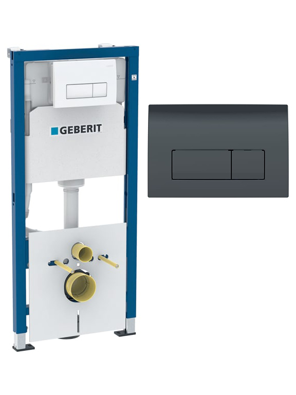 Инсталляция Geberit Duofix Delta с клавишей Delta50 черный глянцевый 458.128.DW.1