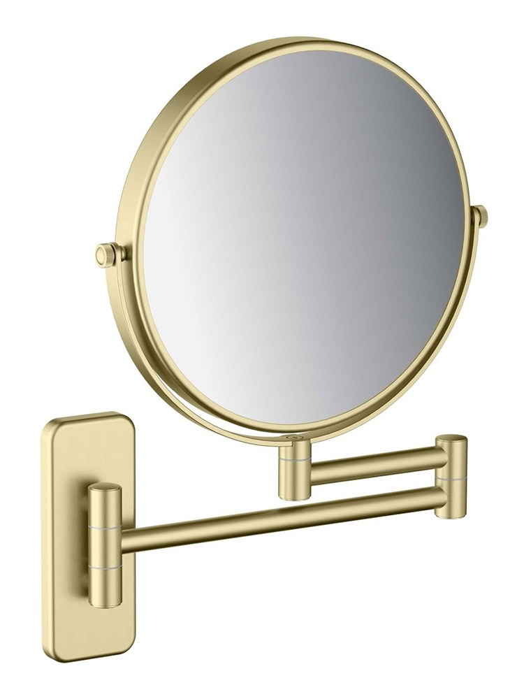 Зеркало косметическое настенное Aquanet 3x увеличение шлифованное золото AQ4910BG