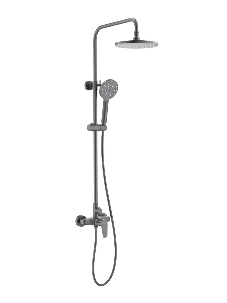 Душевая система со смесителем для душа Aquanet Бетта 220 мм оружейная сталь AQ2160BGM