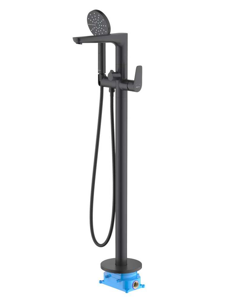 Смеситель для ванны AQUATEK БЕТТА напольный скрытого монтажа матовый черный AQ1145MB