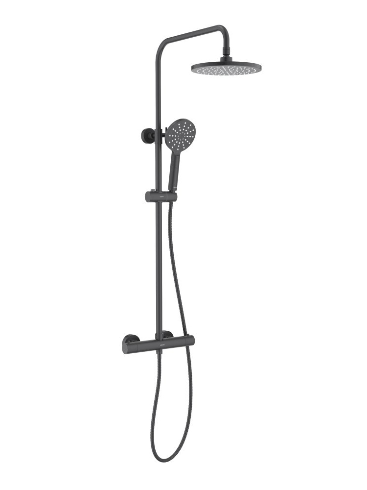 Душевая система with термостатом Aquatek Европа 220 мм матовый черный AQ2343MB
